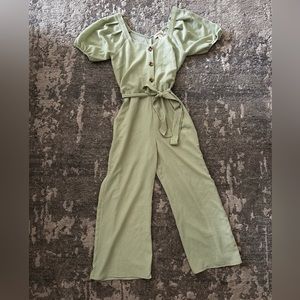 Monteau Green Polka Dot Jumpsuit Size S